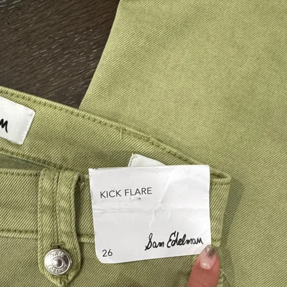 Sam Edelman Sage Green kick flare Jeans size 26 - Picture 6 of 16